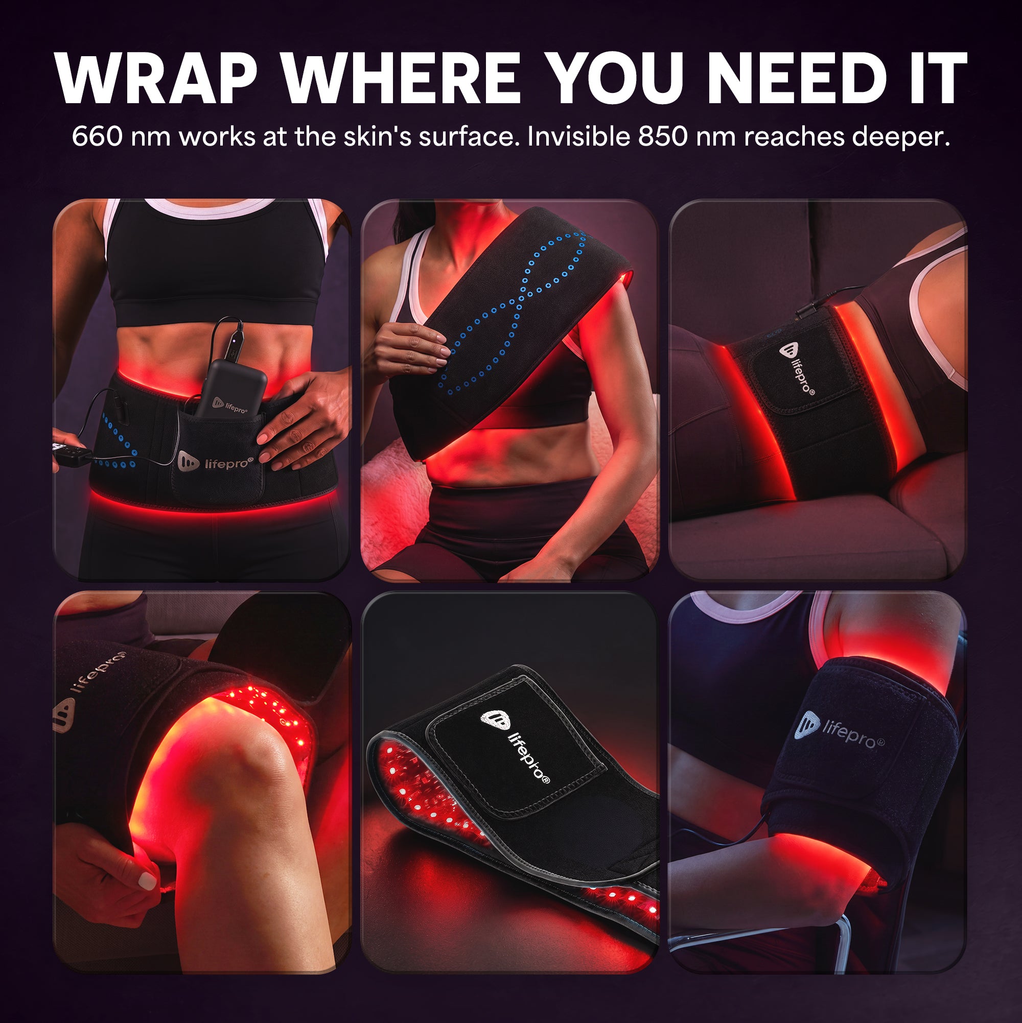 AllevaRed Pro Light Therapy Belt: Wrap Where You Need It