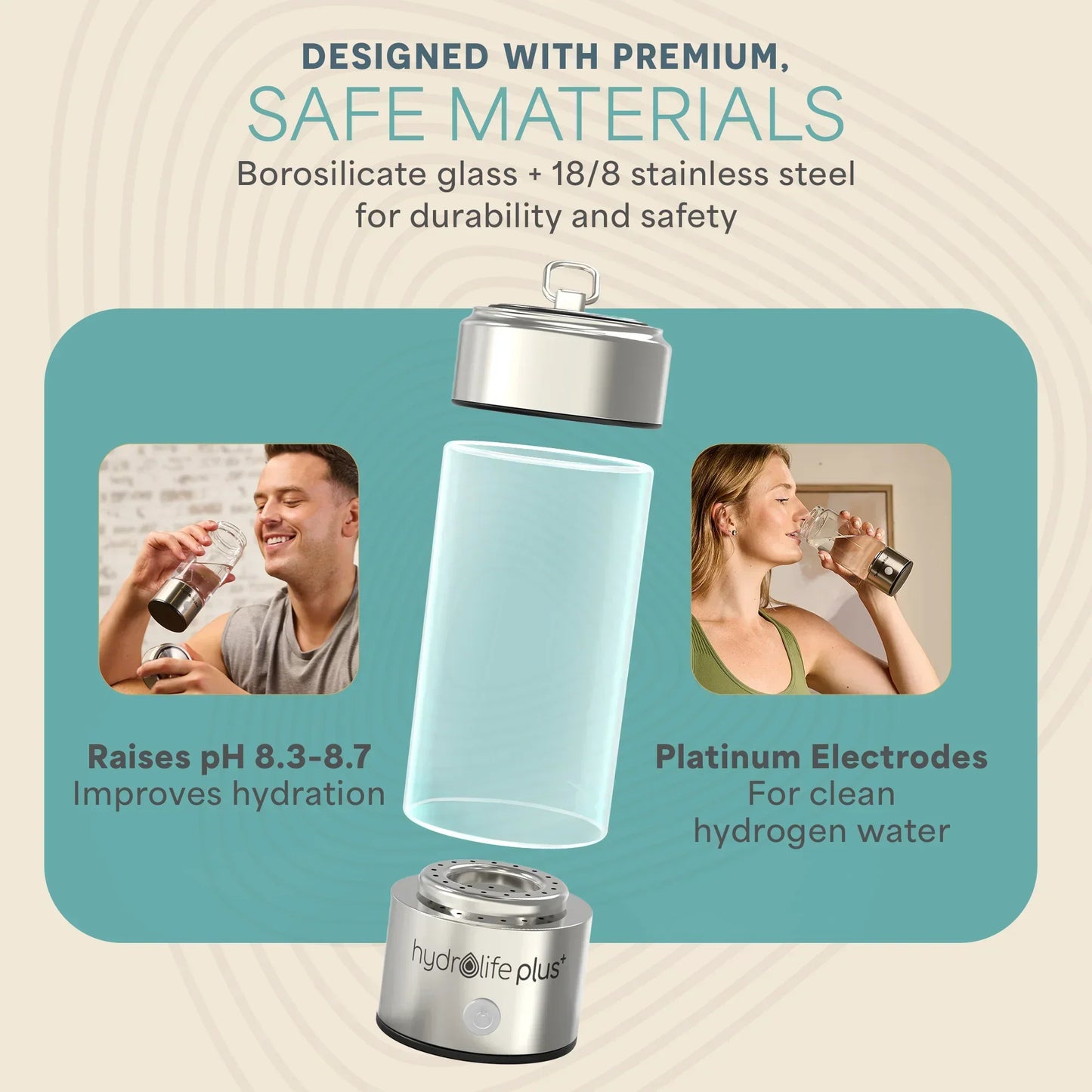HydroLife Plus - Hydrogen + Alkaline Water Bottle