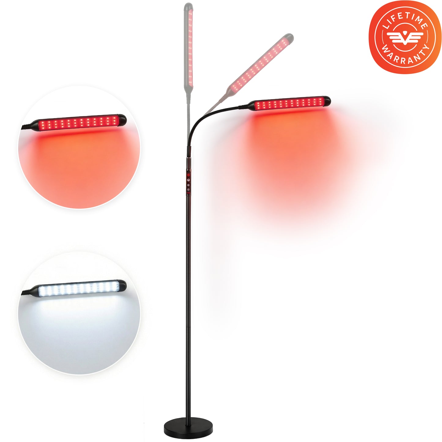 LumaGlow Red Light Floor Lamp