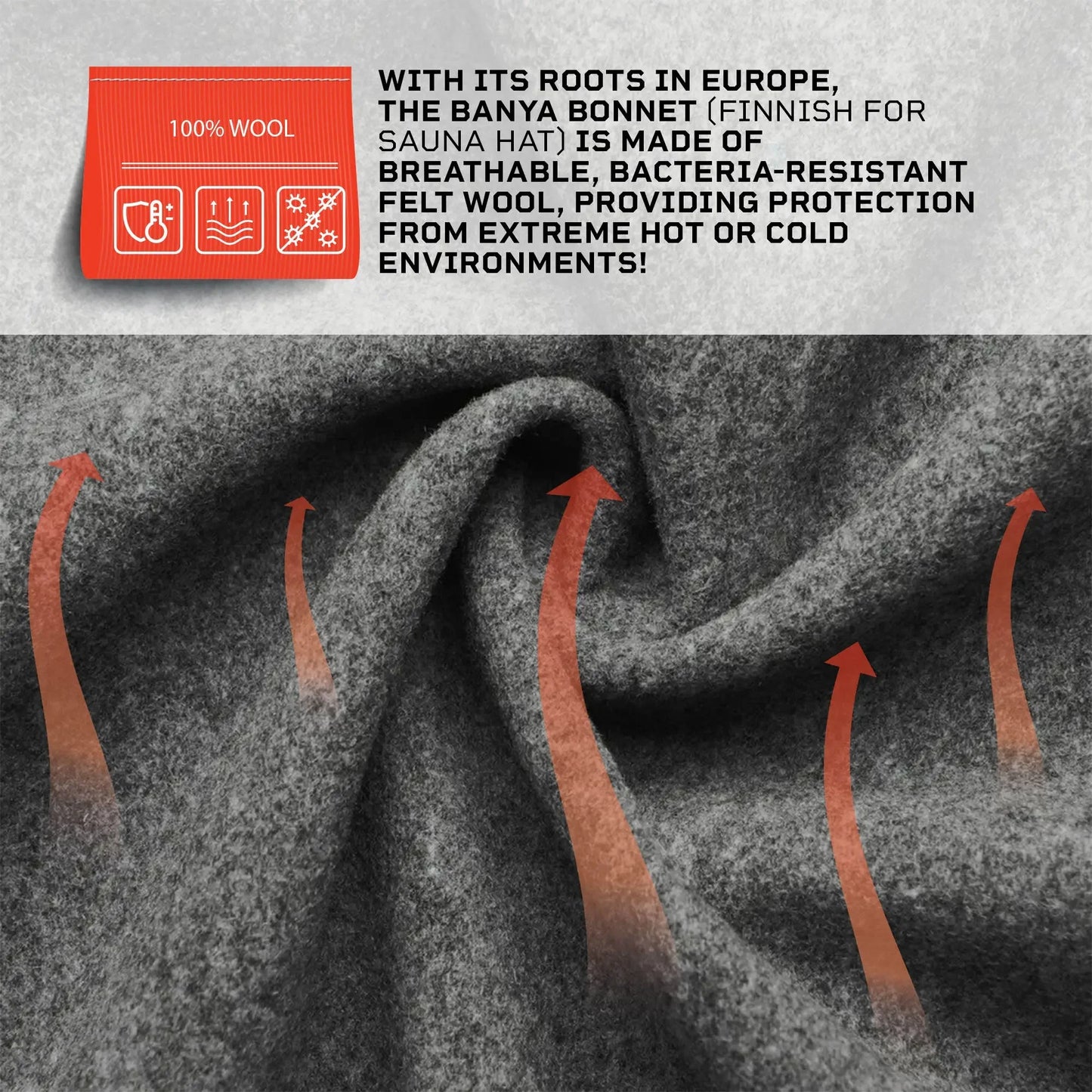 Traditional Felt Wool Sauna Hat