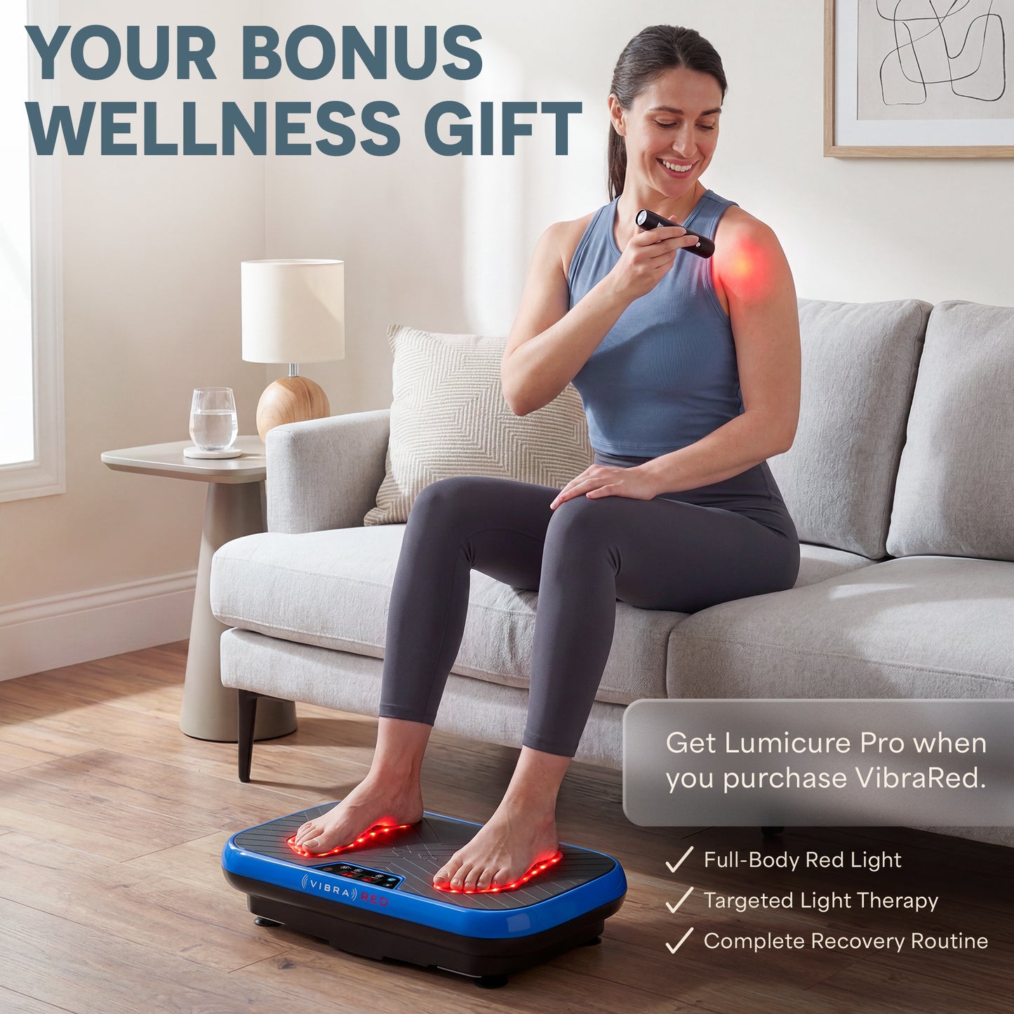 VibraRed Vibration Plate with Red Light Therapy
