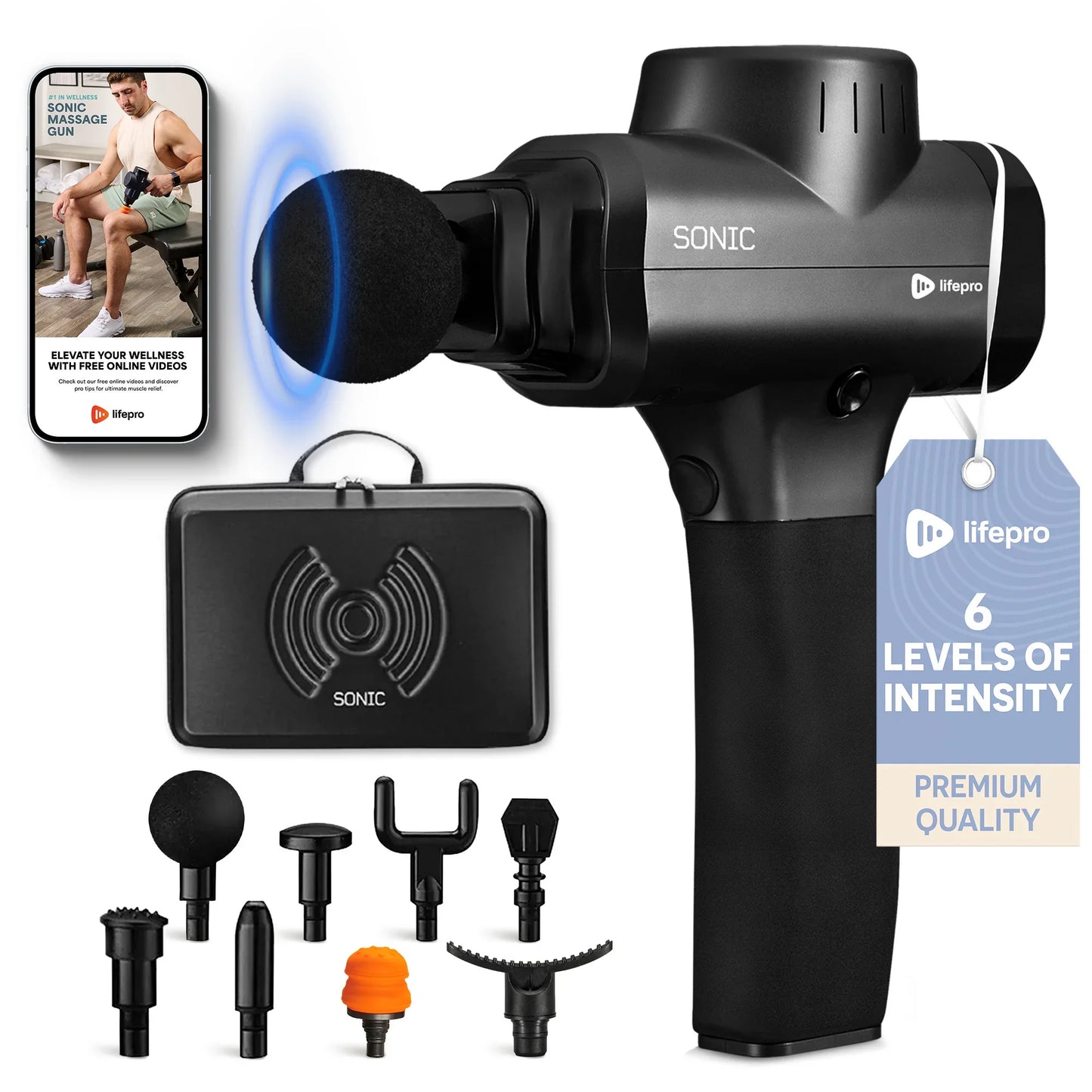 Sonic Portable Deep Tissue Muscle Massager Gun