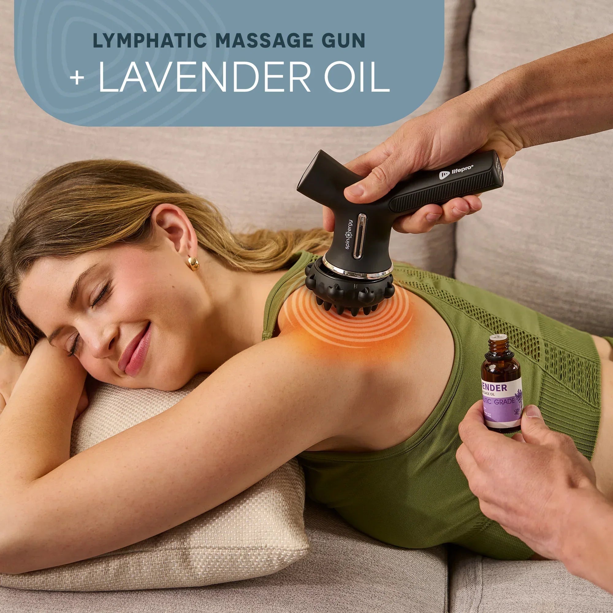 Affinity Lo Pro × Spinergy × FLITE Spinergy™ Lymphatic Massage Gun | Deep Tissue Recovery | Lifepro