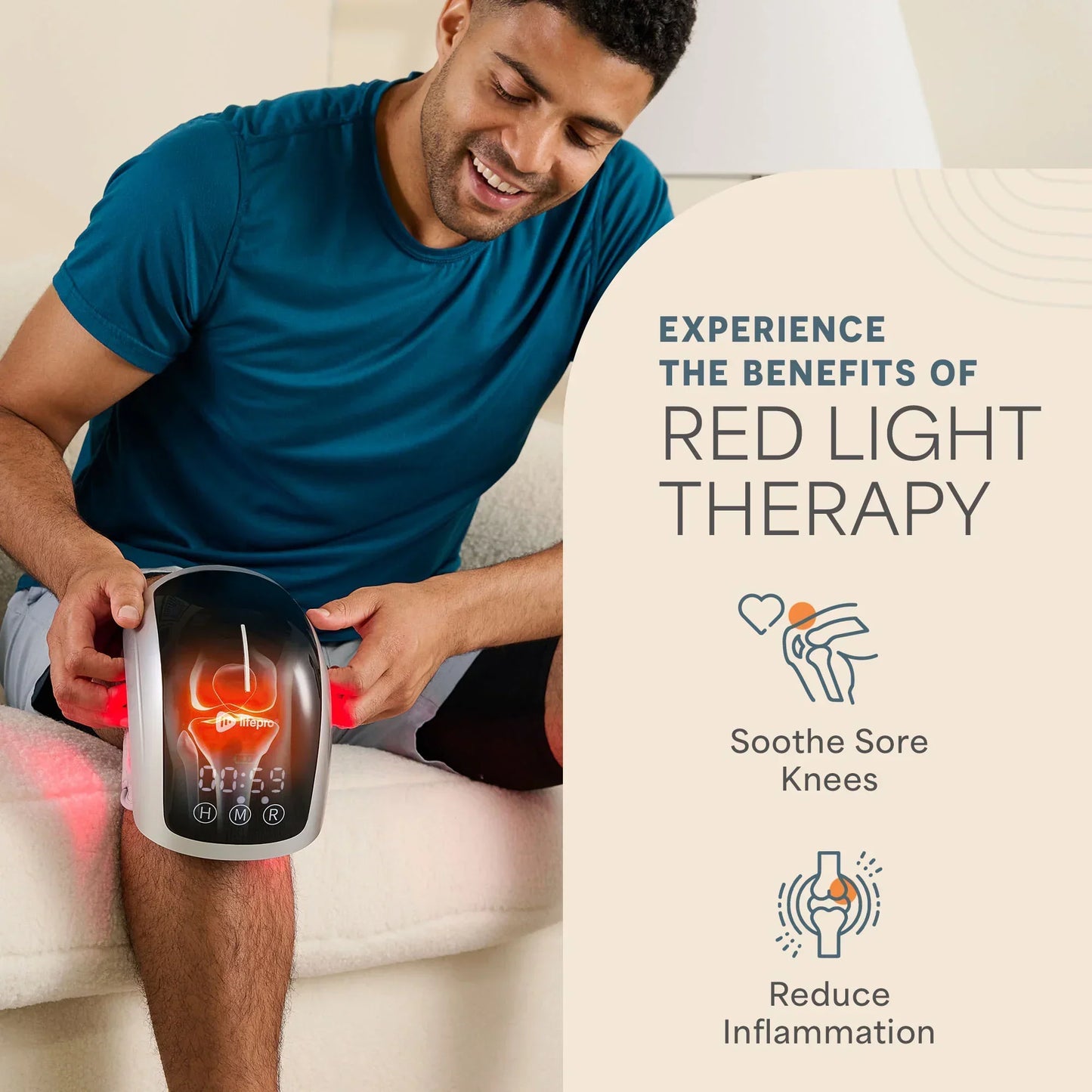 BioRecover Pro Light Therapy Knee Massager with Heat