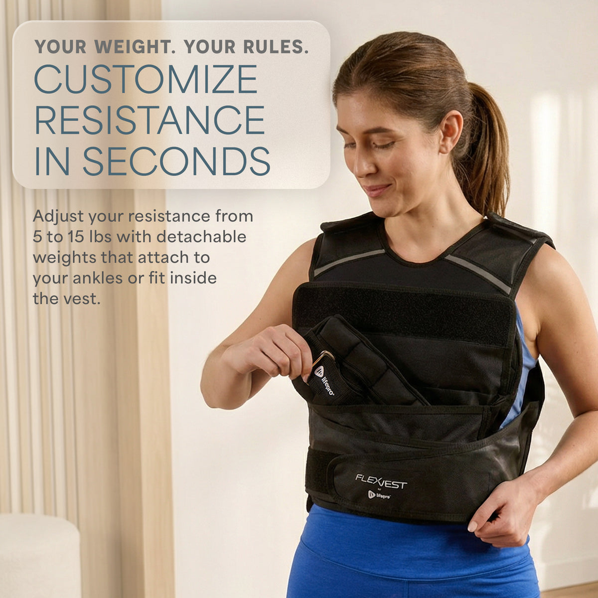 Weighted FlexVest with Ankle Weights (Women 5–15 lb / Men 5–20 lb)