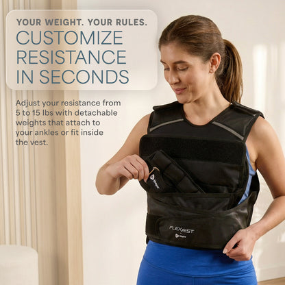 Weighted FlexVest with Ankle Weights (Women 5–15 lb / Men 5–20 lb)