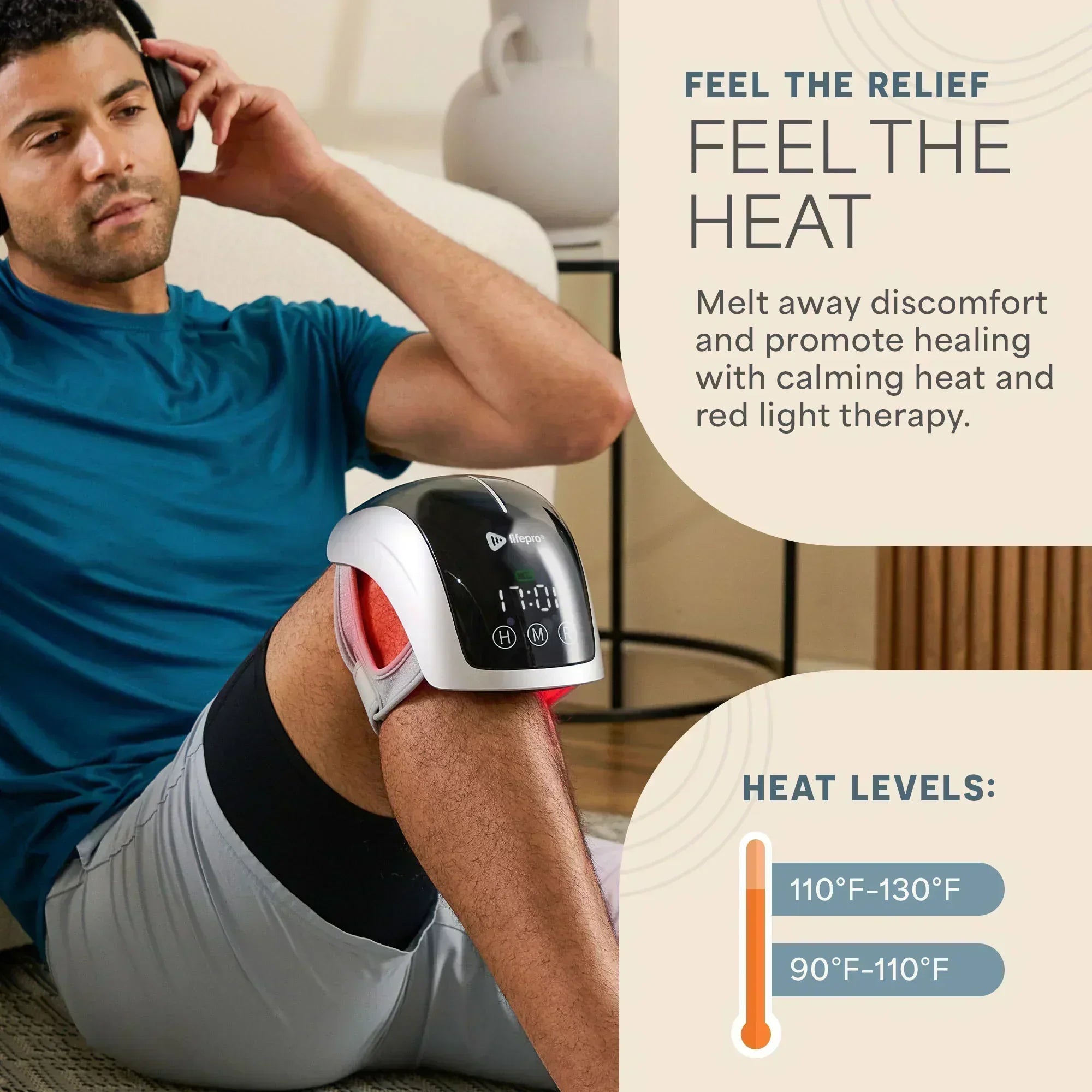 BioRecover Pro Light Therapy Knee Massager with Heat – Lifepro