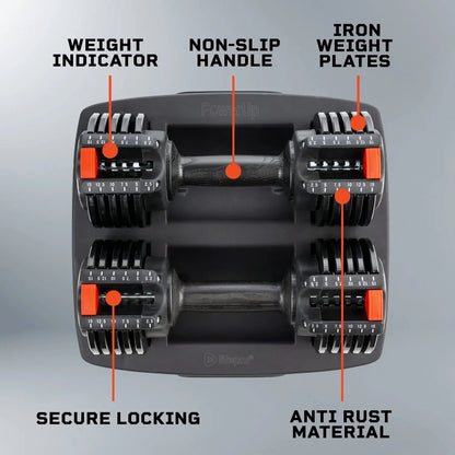 PowerUp Adjustable Dumbbells (Up to 15 lb)