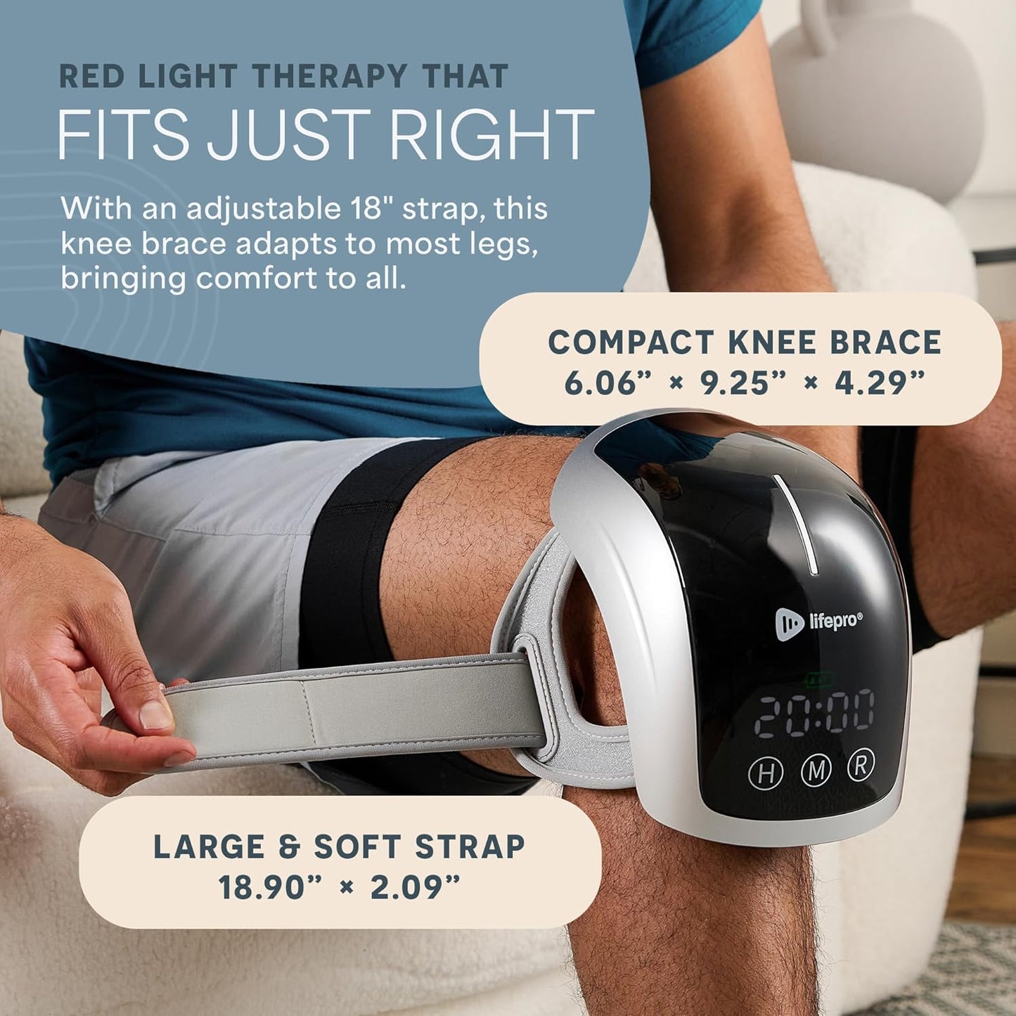 Biorecover Pro Light Therapy Knee Massager with Heat