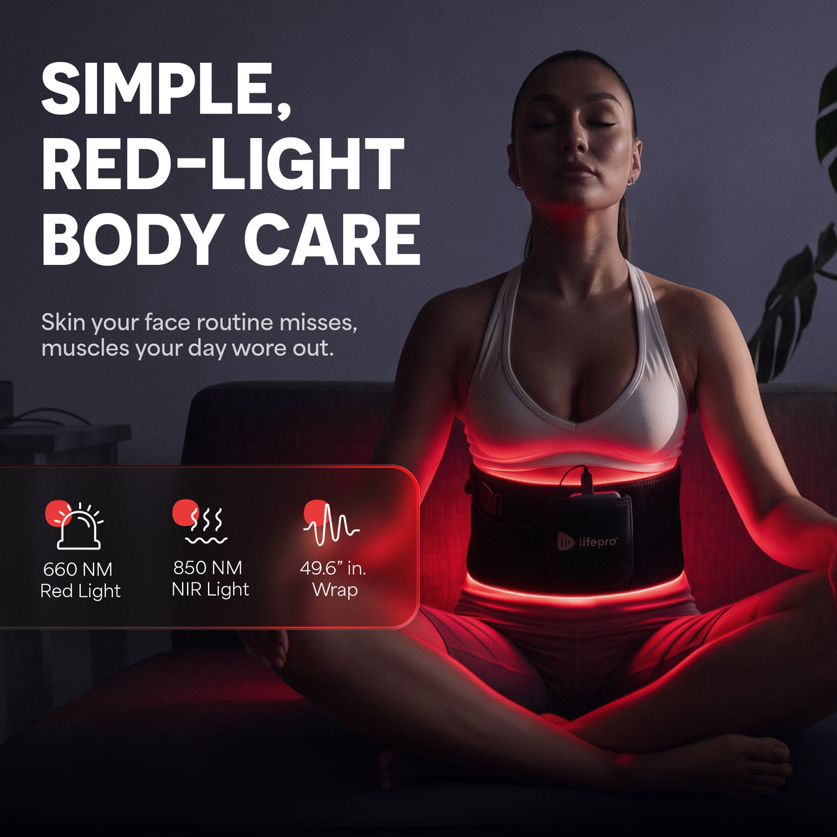 AllevaRed Lite Red Light Therapy Belt: Simple, Red-Light Body Care