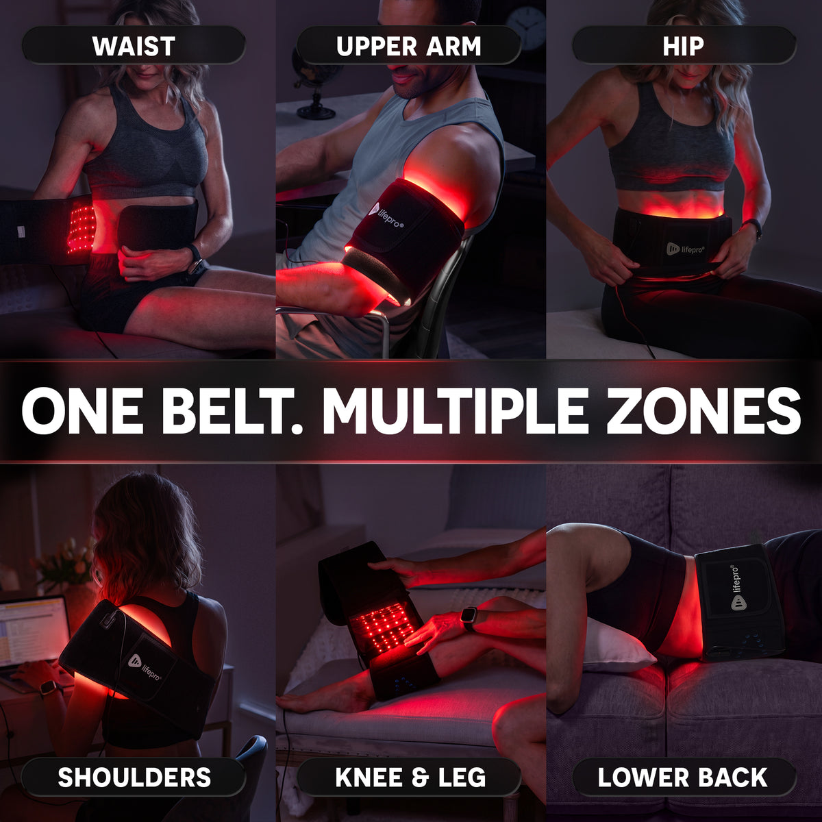 AllevaRed Lite Red Light Therapy Belt: One Belt. Multiple Zones