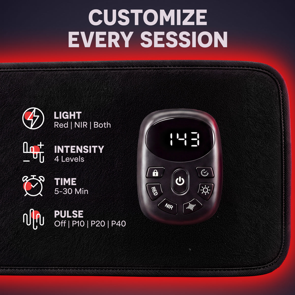 AllevaRed Pro Mini Light Therapy Belt: Customize Every Session