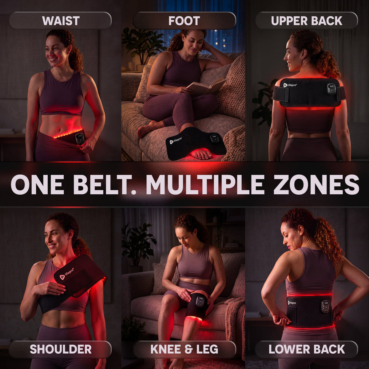 AllevaRed Pro Mini Light Therapy Belt: One Belt. Multiple Zones