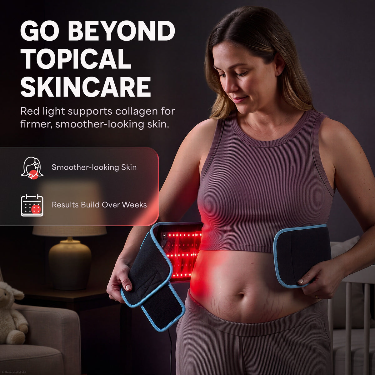 AllevaRed Red Light Therapy Belt: Skin Benefits