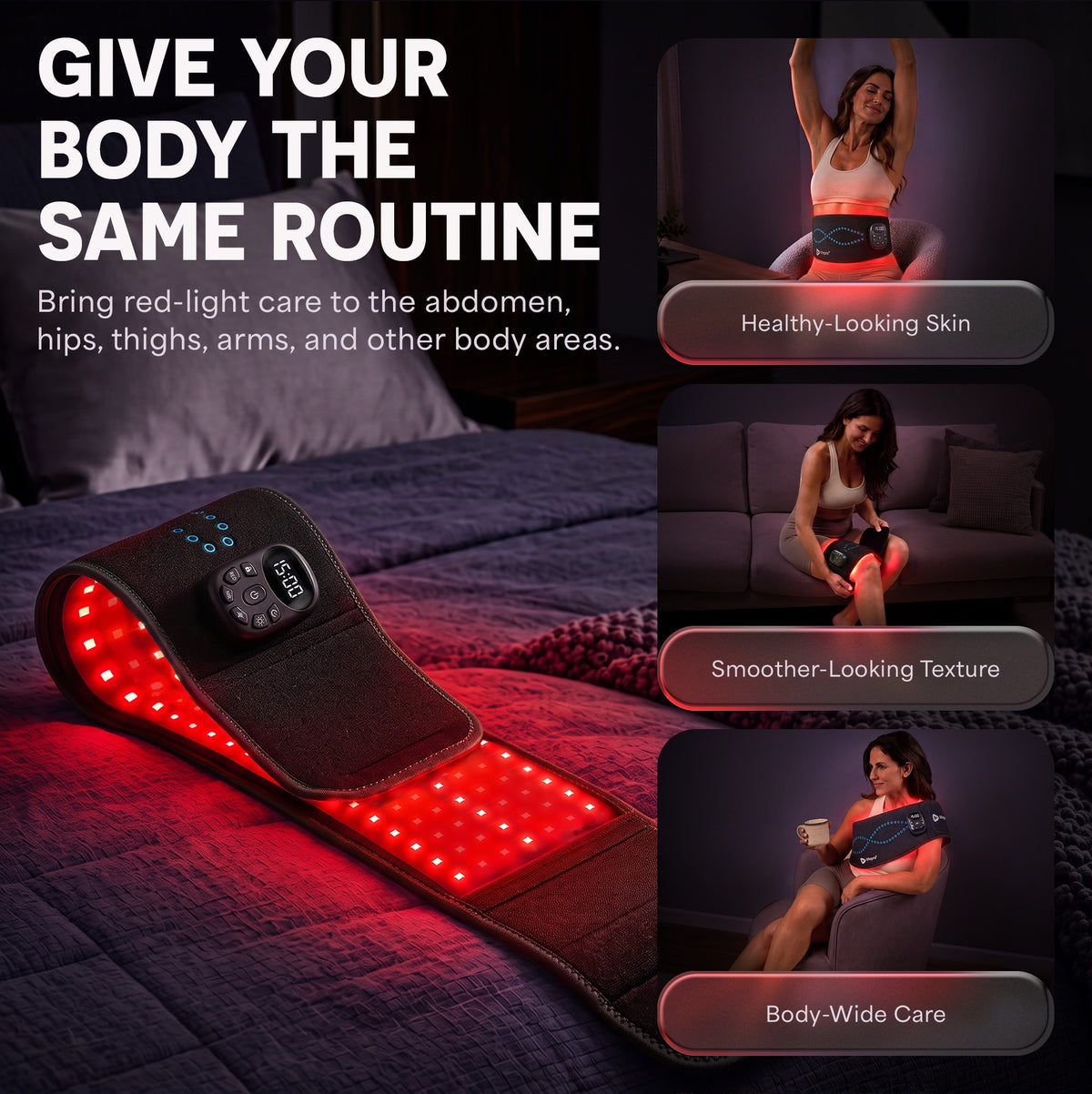 AllevaRed Pro Elite Red Light Therapy Belt: Skin & Body Care