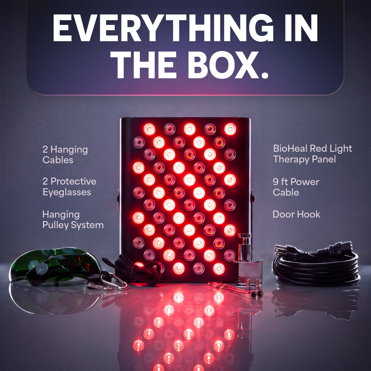 BioHeal Red Light Panel: Everything in the Box