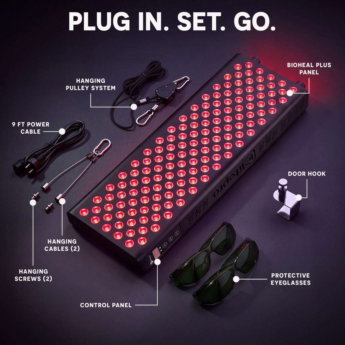 BioHeal Plus Red Light Panel: What's Included