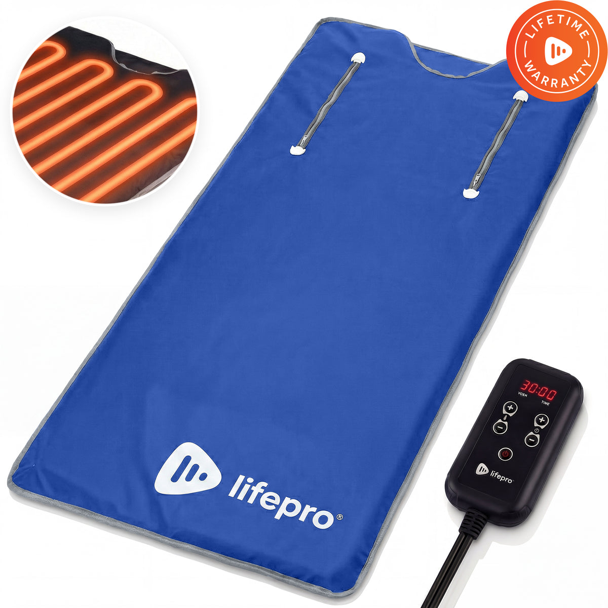 BioRemedy Plus sauna blanket in blue.