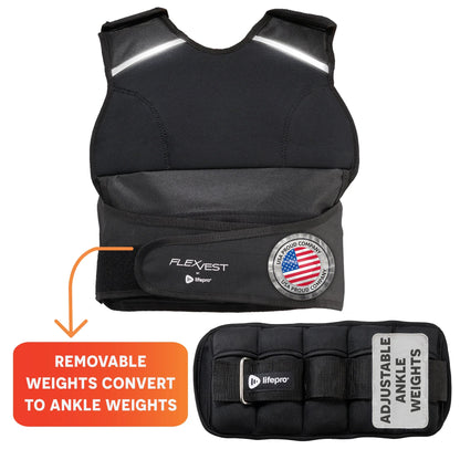 Weighted FlexVest with Ankle Weights (Women 5–15 lb / Men 5–20 lb)