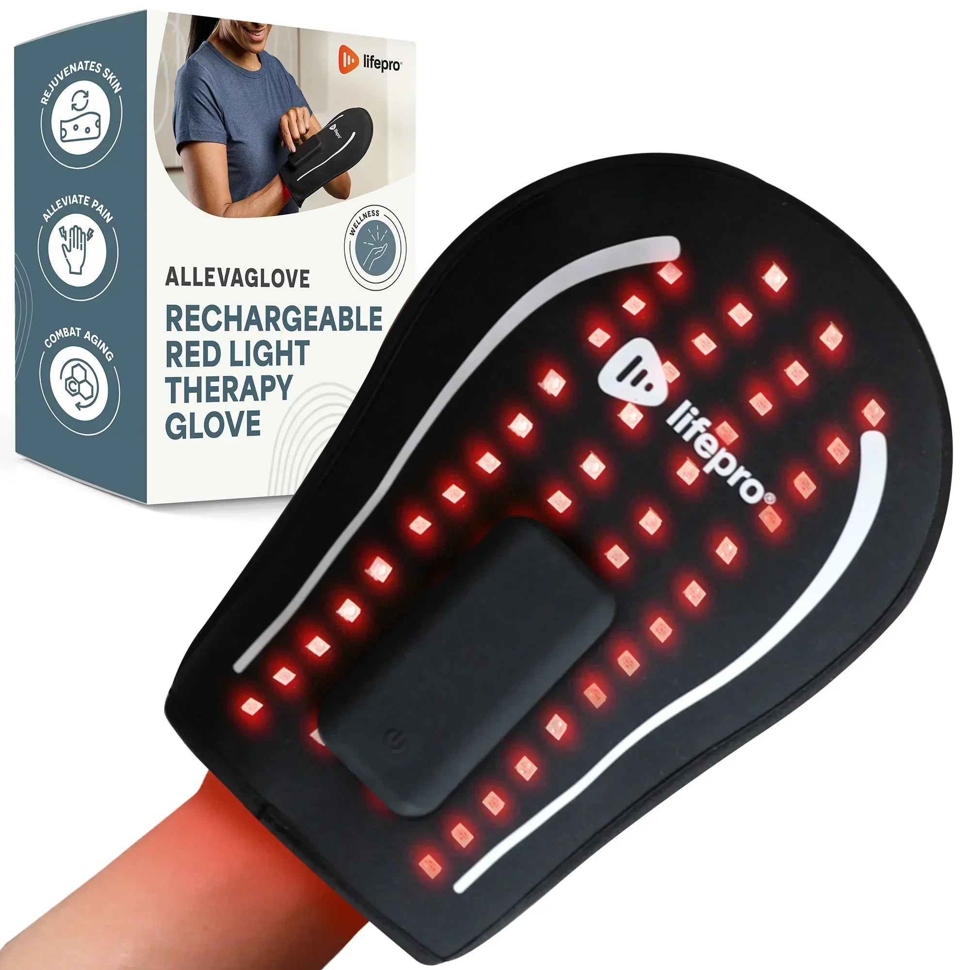 AllevaGlove Red Light Therapy Glove – Lifepro