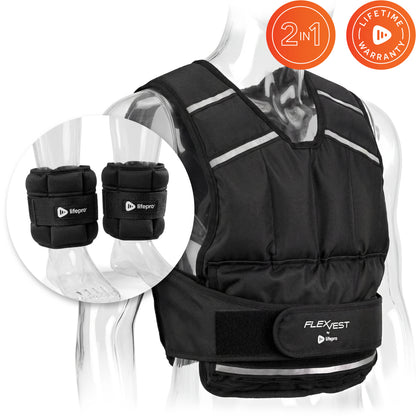 Weighted FlexVest with Ankle Weights (Women 5–15 lb / Men 5–20 lb)