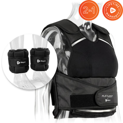 Weighted FlexVest with Ankle Weights (Women 5–15 lb / Men 5–20 lb)
