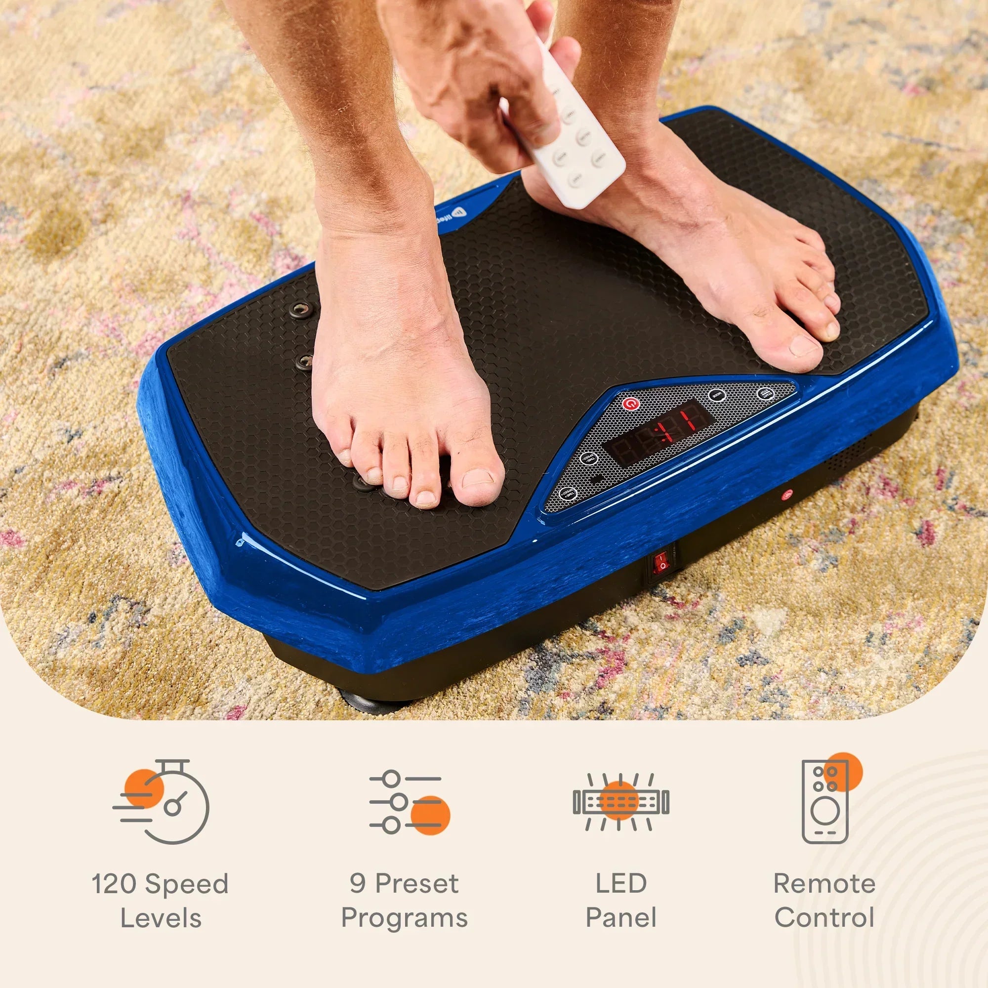HexaPlate Vibration Plate: 120 Speeds, Magnetic Acupoint – Lifepro