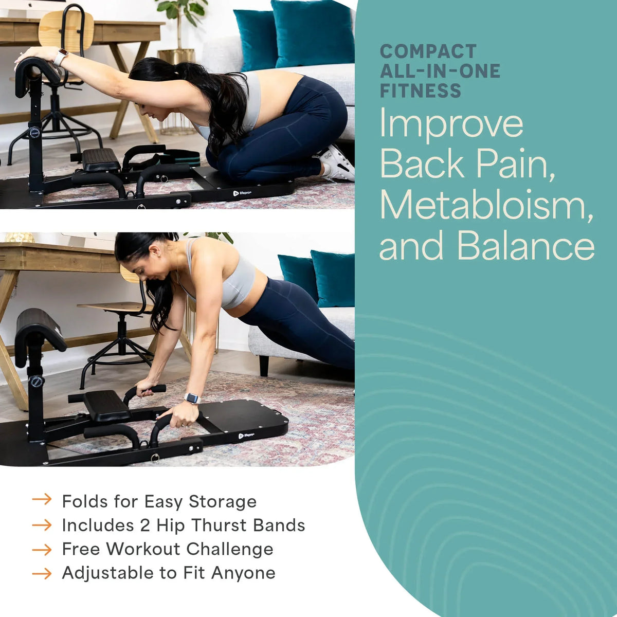 GluteBlast Hip Thrust Machine for Home Gym – Lifepro