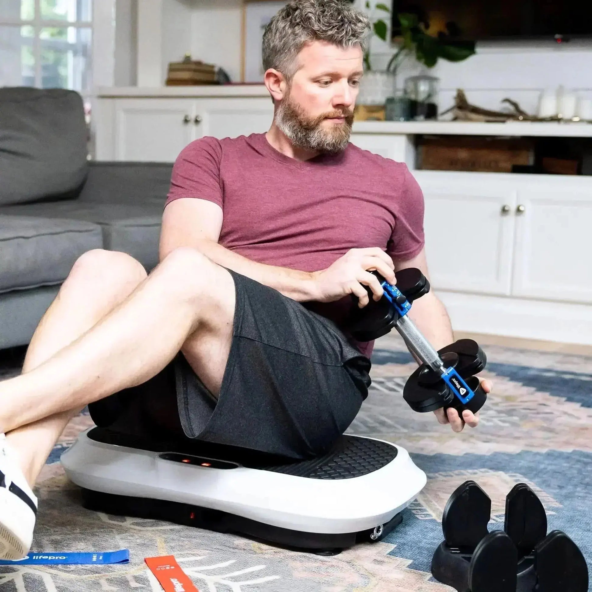 Lifepro Waver Vibration Plate Body Exercise Workout Equipment Machine Set, White Lifepro Waver Vibration Plate Body Exercise Workout Equipment Machine Set, White