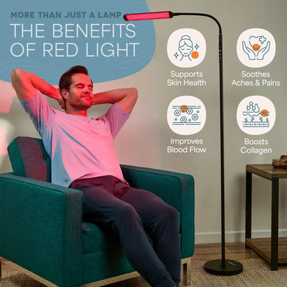 LumaGlow Red Light Floor Lamp