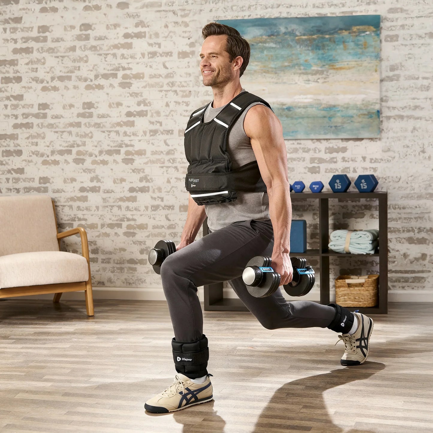 Weighted FlexVest with Ankle Weights (Women 5–15 lb / Men 5–20 lb)