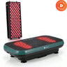 Jade VibraRed vibration plate with red light foot pads and the BioHeal Plus red light therapy panel, with a Lifetime Warranty badge.