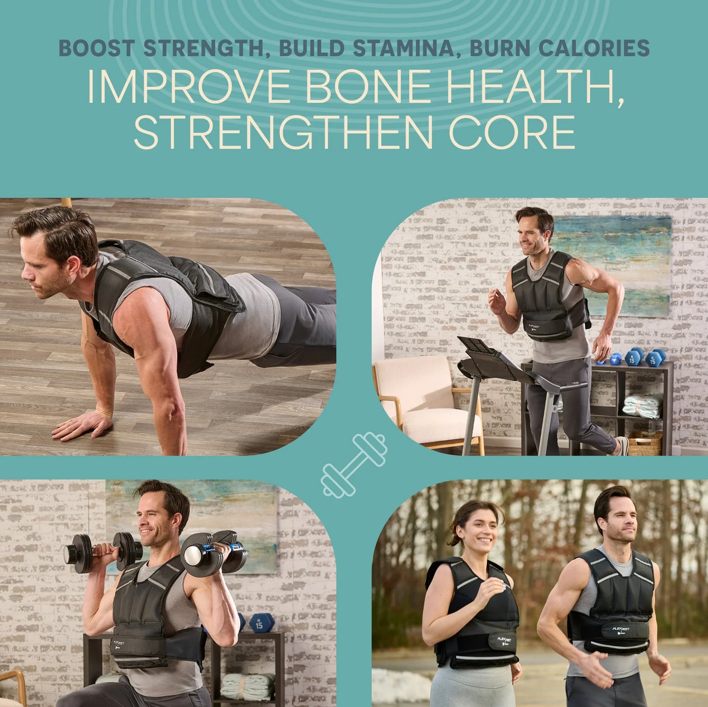 Weighted FlexVest with Ankle Weights (Women 5–15 lb / Men 5–20 lb)