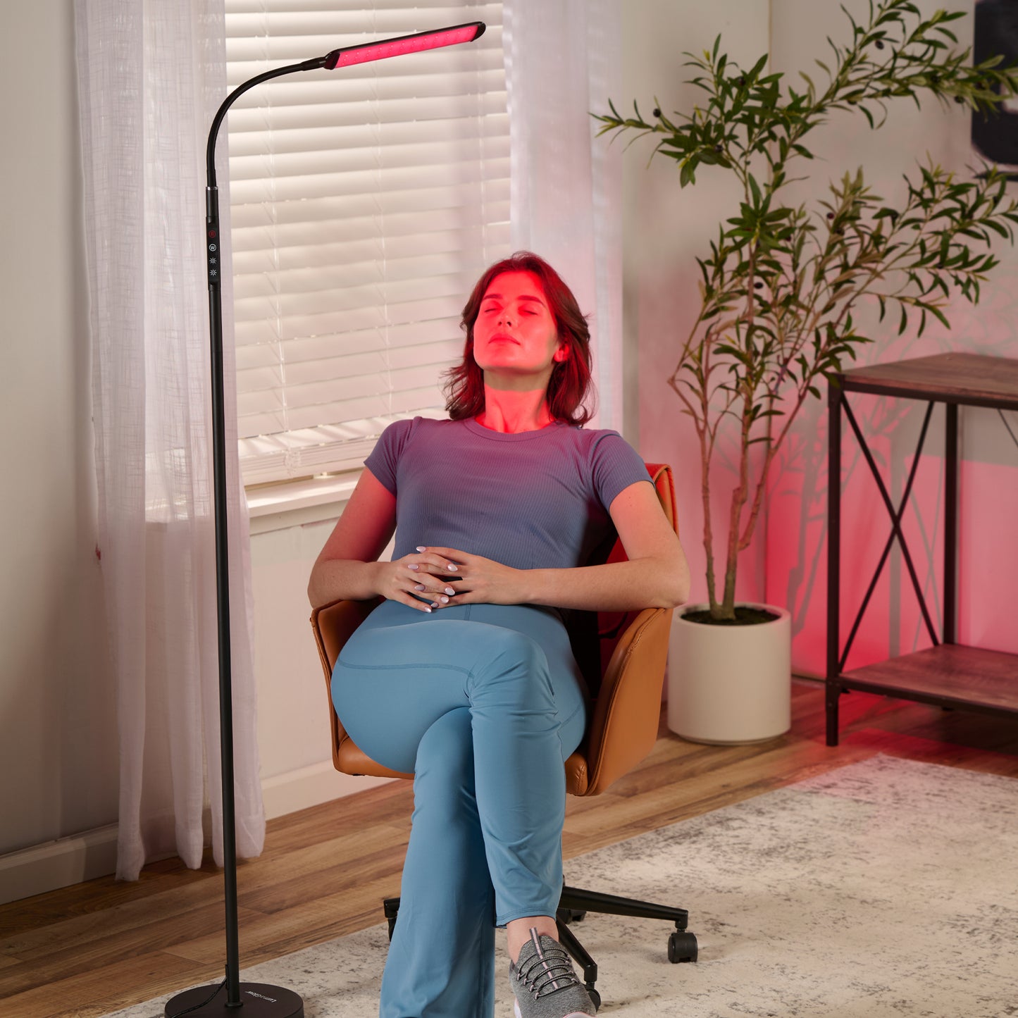 LumaGlow Red Light Floor Lamp