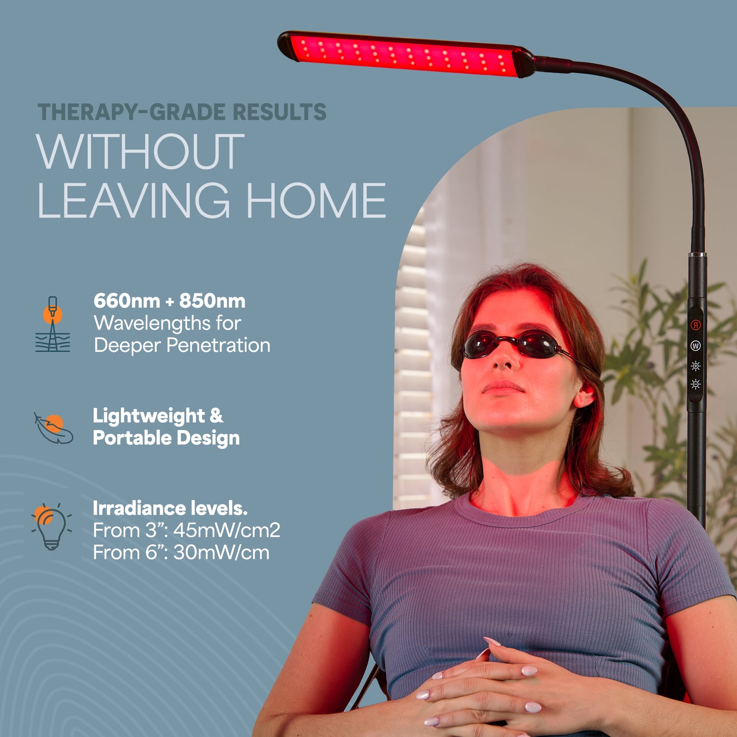 LumaGlow Red Light Floor Lamp