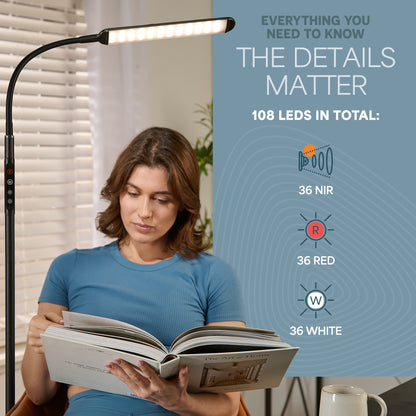 LumaGlow Red Light Floor Lamp