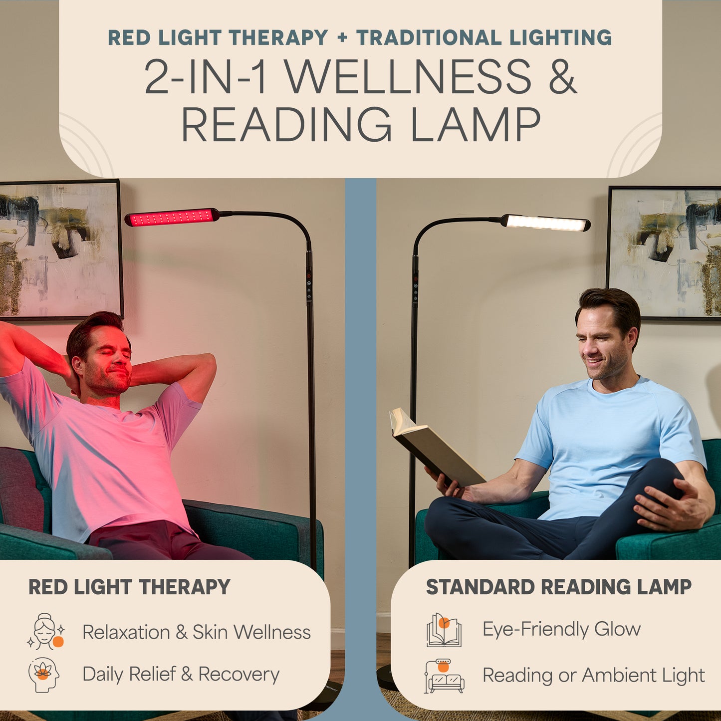 LumaGlow Red Light Floor Lamp
