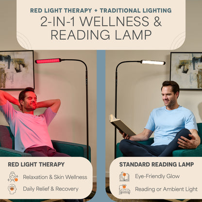 LumaGlow Red Light Floor Lamp