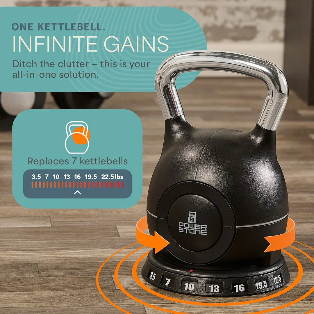 PowerStone™ Adjustable Kettlebell (3.5–44 lb)