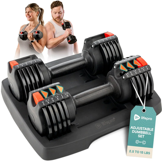 PowerUp Adjustable Dumbbells (Up to 15 lb)
