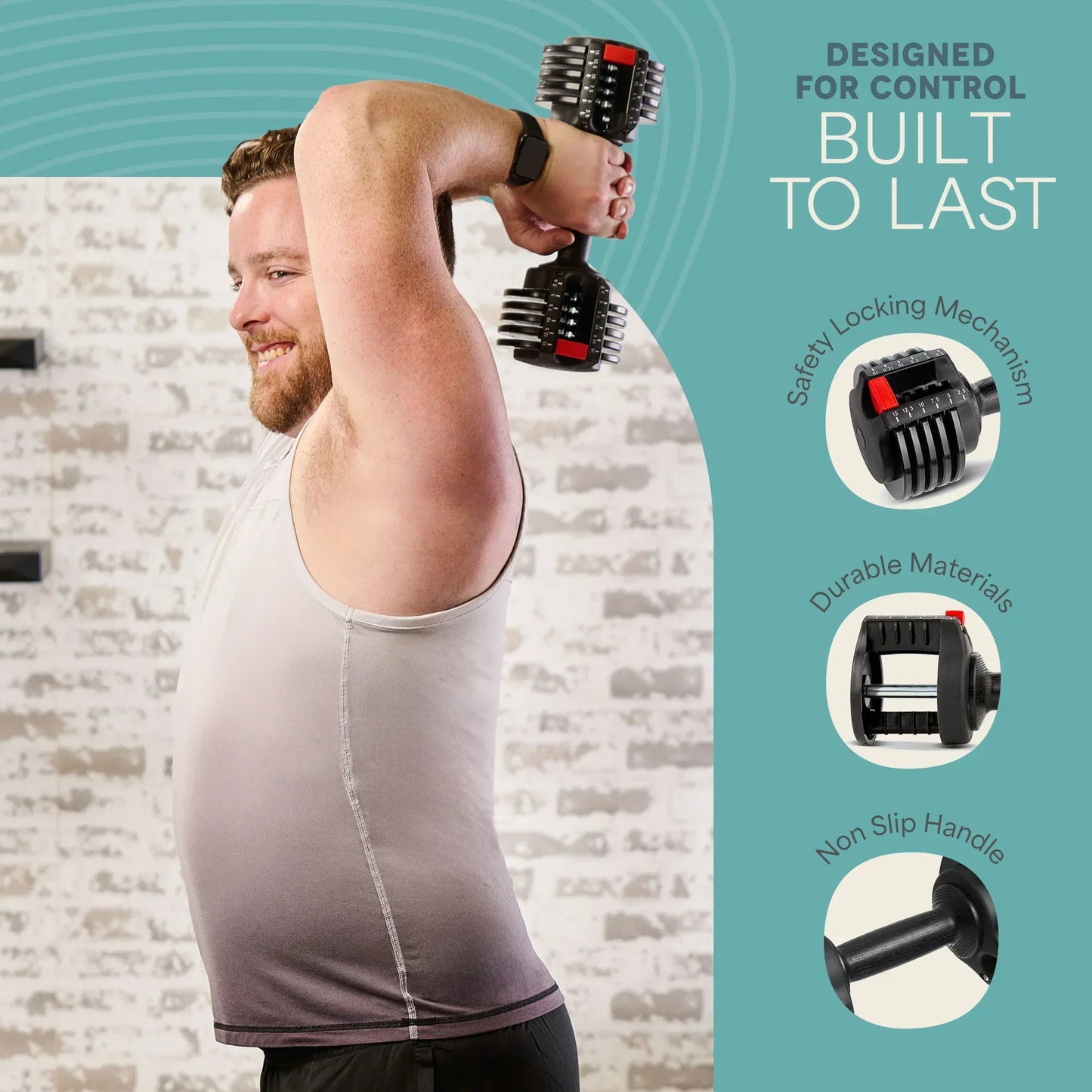 PowerUp Adjustable Dumbbells (Up to 15 lb)
