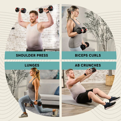 PowerUp Adjustable Dumbbells (Up to 15 lb)