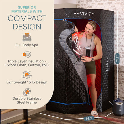 Revivify Deluxe Portable Red Light Steam Room