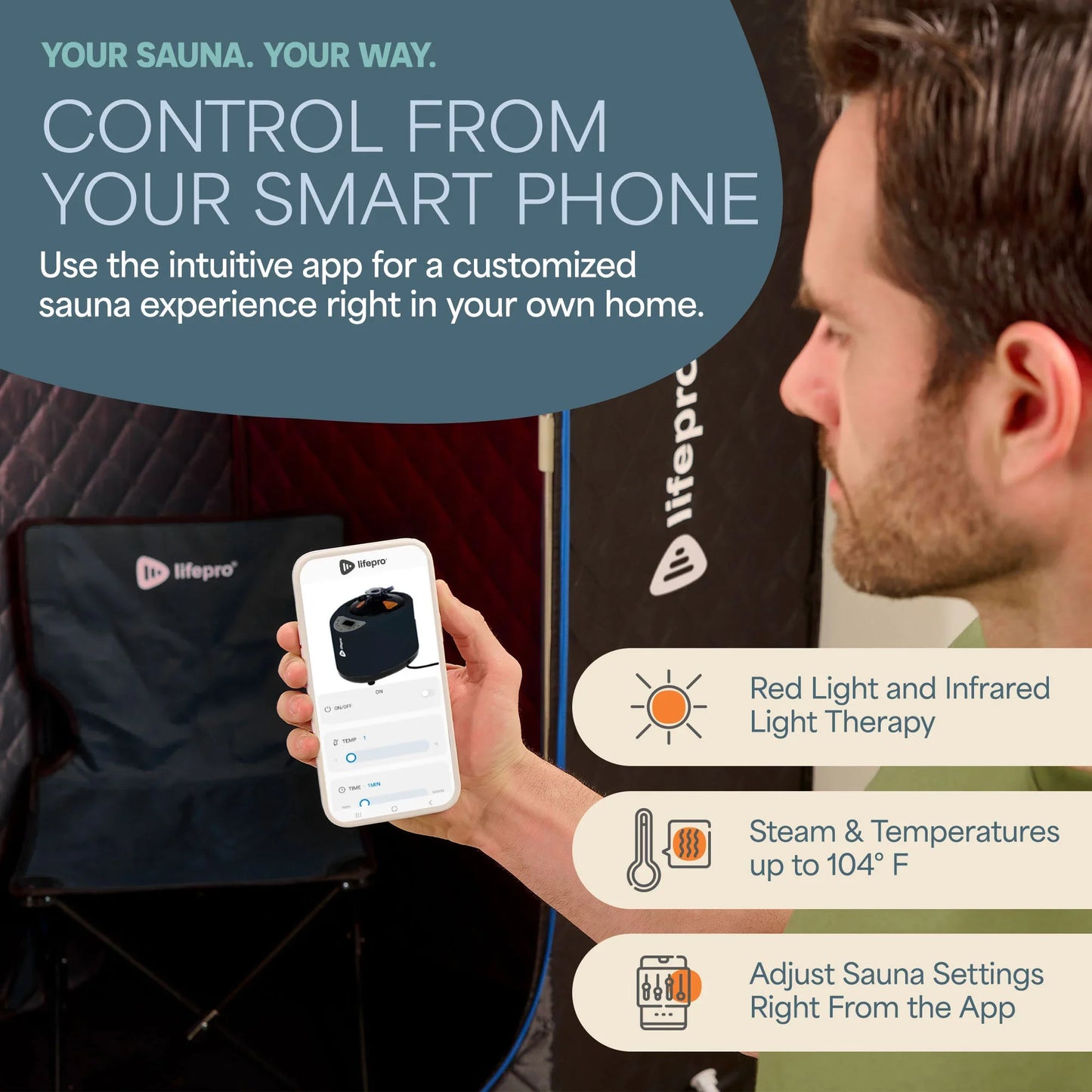 Revivify Deluxe Portable Red Light Steam Room