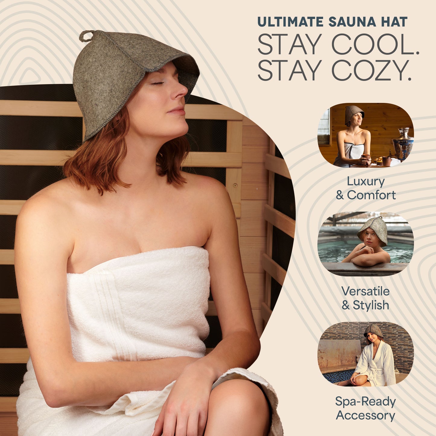 Traditional Felt Wool Sauna Hat