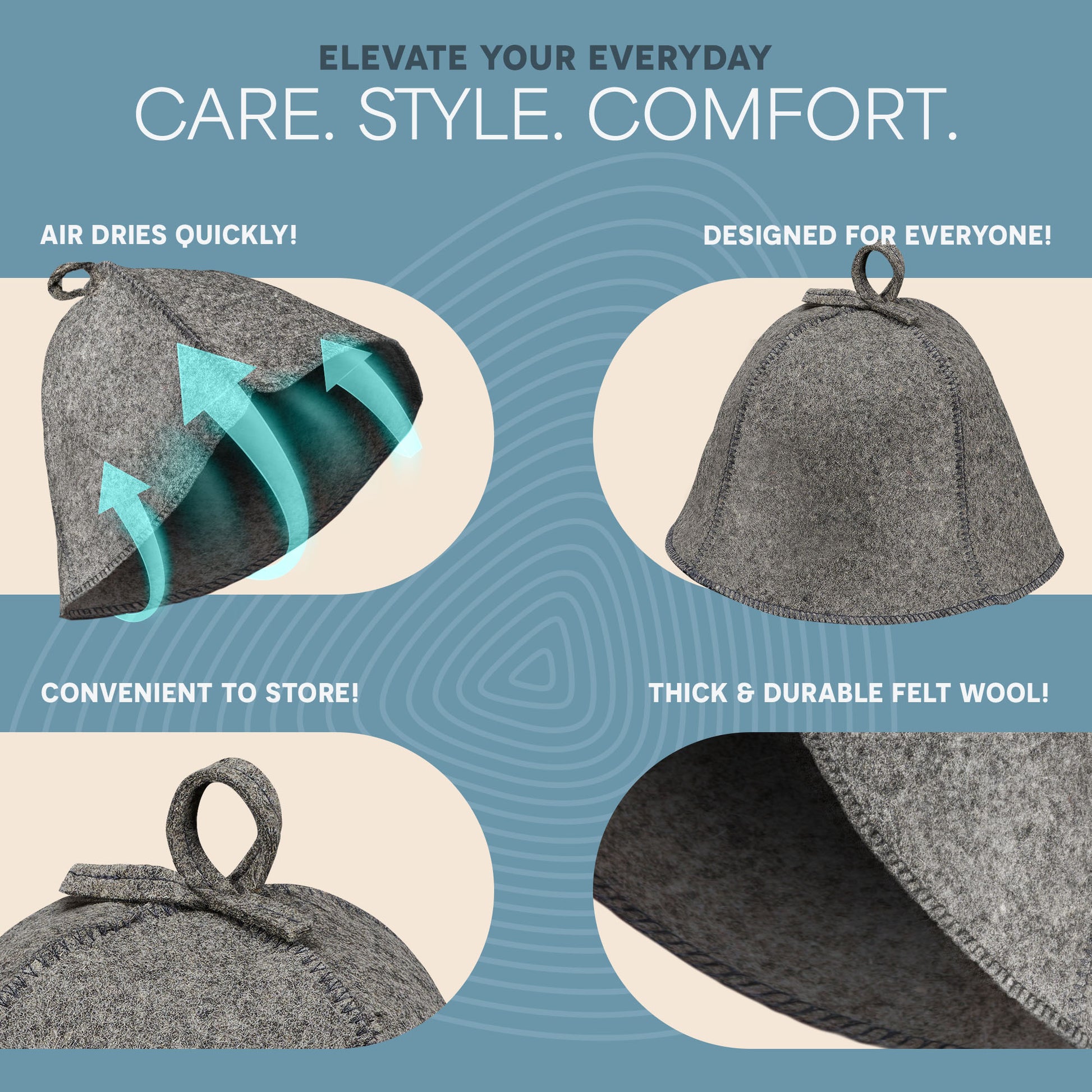 Traditional Felt Wool Sauna Hat