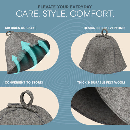 Traditional Felt Wool Sauna Hat