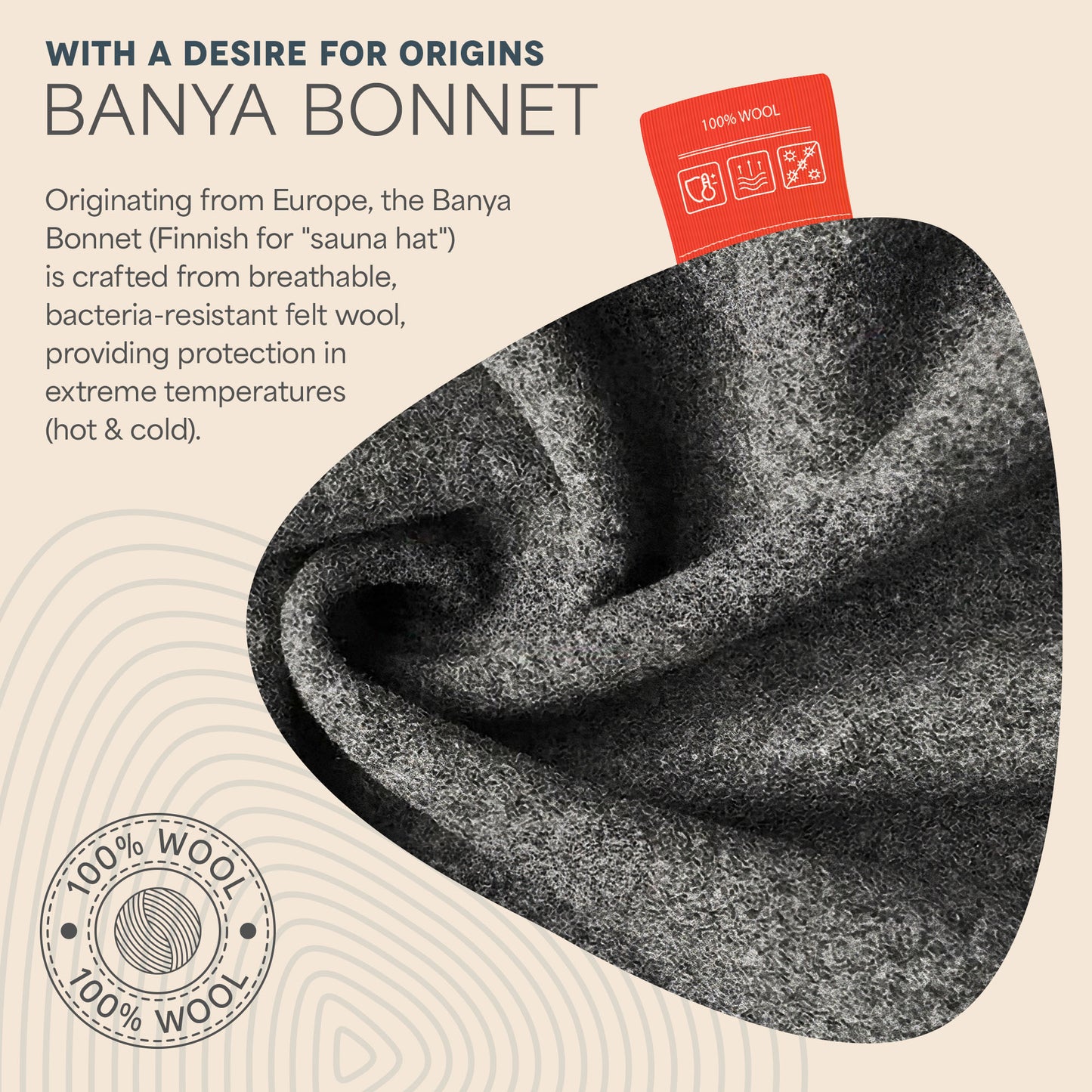 Traditional Felt Wool Sauna Hat