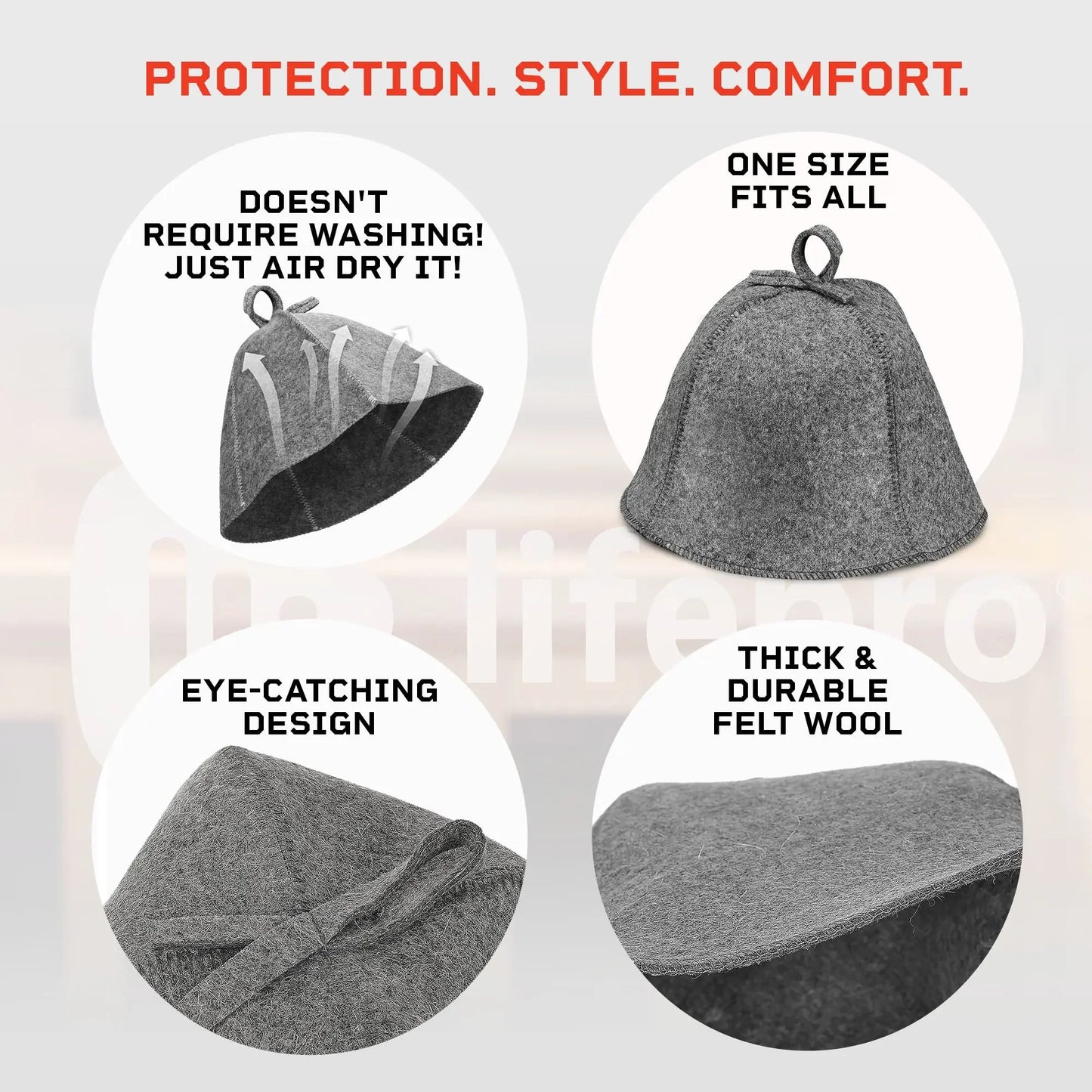 Traditional Felt Wool Sauna Hat