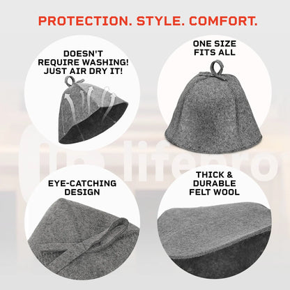 Traditional Felt Wool Sauna Hat